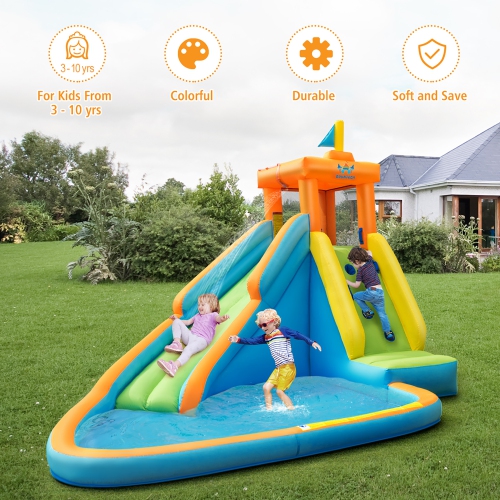 Costway Kids Bounce House Castle Splash Water Pool Without Blower
