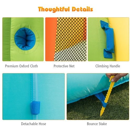 Costway Kids Bounce House Castle Splash Water Pool Without Blower