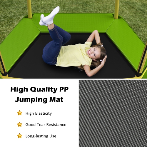 Costway 7 FT Kids Trampoline W/Safety Enclosure Net Spring Pad Indoor Outdoor Heavy Duty