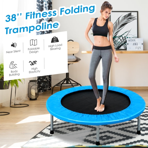 Costway 38'' Rebounder Trampoline Adults and Kids Exercise Workout w/Padding & Springs