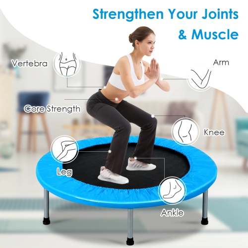 Costway 38'' Rebounder Trampoline Adults and Kids Exercise Workout w/Padding & Springs