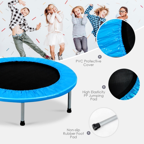 Costway 38'' Rebounder Trampoline Adults and Kids Exercise Workout w/Padding & Springs