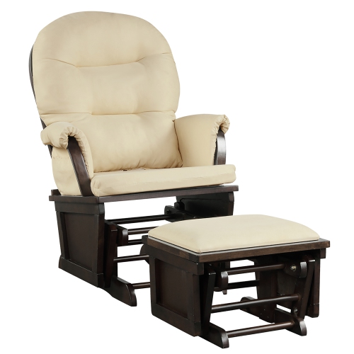 COSTWAY  Baby Nursery Relax Rocker Rocking Chair Glider &ottoman Set W/cushion