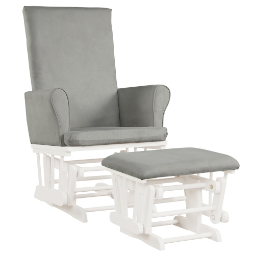 Costway Baby Nursery Relax Rocker Rocking Chair Glider & Ottoman Set w/Cushion