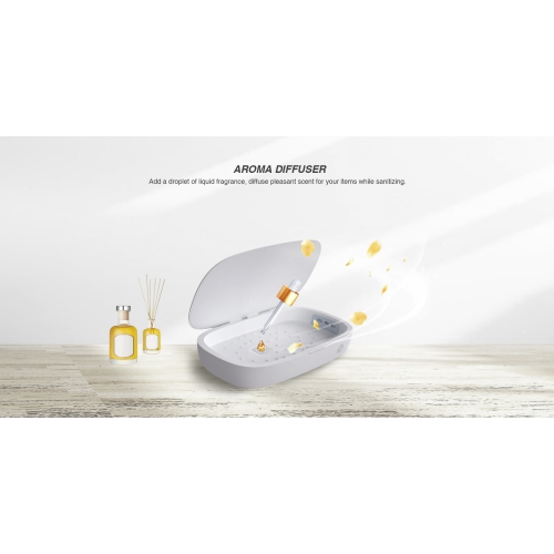 Jabees - JB-BOX STÉRILISATEUR UV PORTABLE BOÎTE D'ASSAINISSEMENT Couleur blanche avec diffuseur d'arômes pour plus de parfum