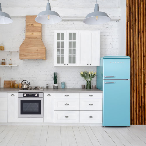 Galanz Retro 24" 10 Cu. Ft. Freestanding Top Freezer Refrigerator (GLR10TBEEFR) - Behop Blue - Only at Best Buy
