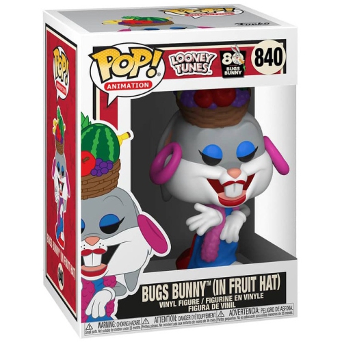 FUNKO  Pop Animation Looney Tunes 3.75 Inch Action Figure - Bugs Bunny In Fruit Hat #840
