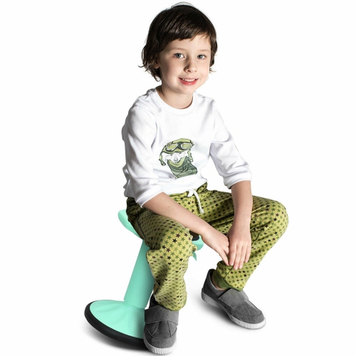 Chaise oscillante ergonomique à hauteur réglable pour enfants avec tabouret actif de Costway