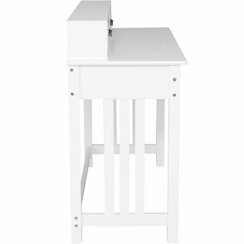 Costway Writing Desk Mission White Home Office Computer Desk 4 Drawer White