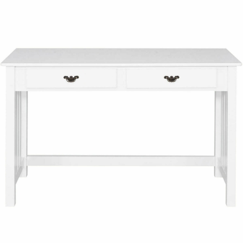 Costway Writing Desk Mission White Home Office Computer Desk 4 Drawer White