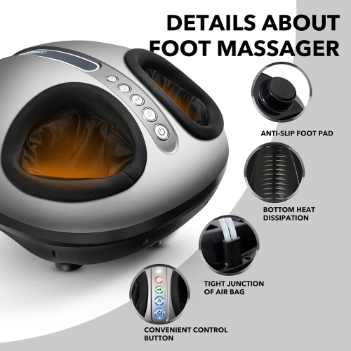 Costway Foot Massager Machine w/Heat and Calf Air Bag, Foot Therapy Spa for Home, Office