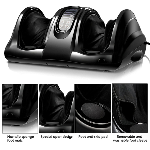 Costway Shiatsu Foot Massager Kneading and Rolling Leg Calf Ankle w/Remote Black