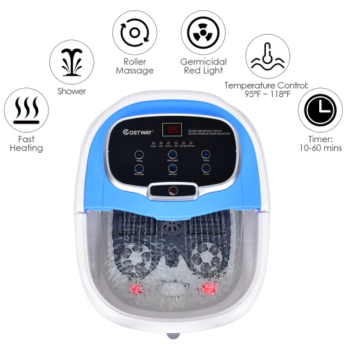 COSTWAY  Portable Foot Spa Bath Motorized Massager Electric Feet Salon Tub W/ Shower