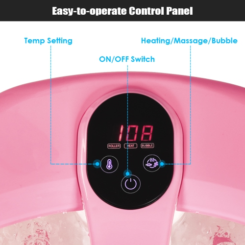 Costway Portable Electric Foot Spa Bath Automatic Roller Heating Motorized Massager