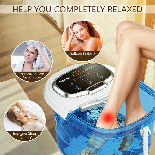 COSTWAY  Portable Foot Spa Bath Motorized Massager Electric Feet Salon Tub W/shower Timer