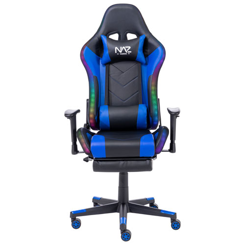 Naz Ultimate Ergonomic Faux Leather RGB Gaming Chair - Blue/Black
