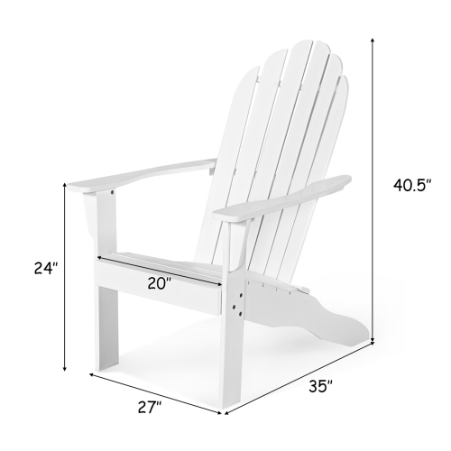 Costway Outdoor Adirondack Chair Solid Wood Patio Garden Furniture