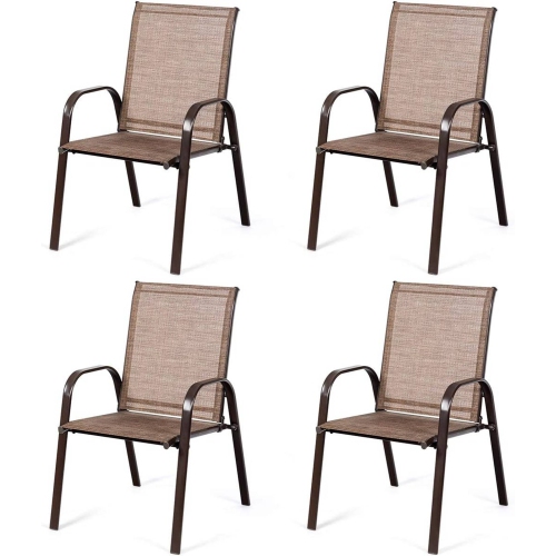 Costway 4PCS Patio Chairs Garden Deck Yard W/Armrest