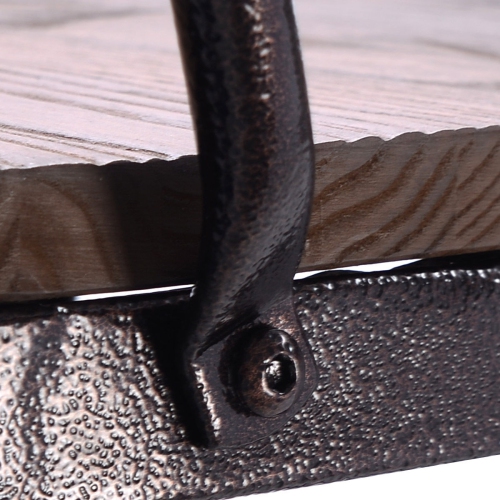 Goplus Copper Set of 4 Metal Wood Counter Stool Dining Kitchen Bar Chairs Rustic