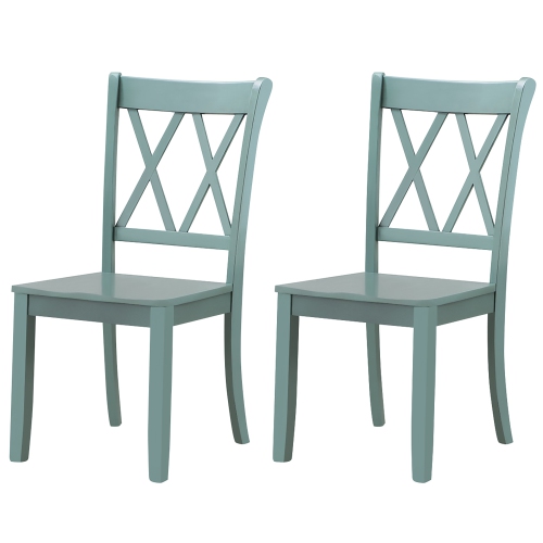 Costway Set of 2 Wood Dining Chair Cross Back Dining Room Side Chair Home Kitchen