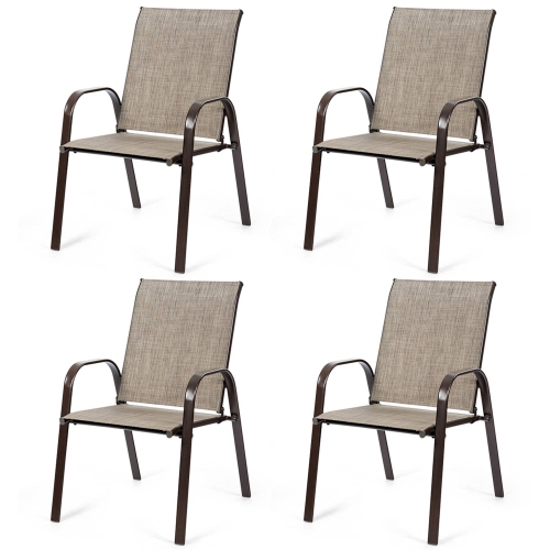 Costway 4PCS Patio Chairs Garden Deck Yard W/Armrest