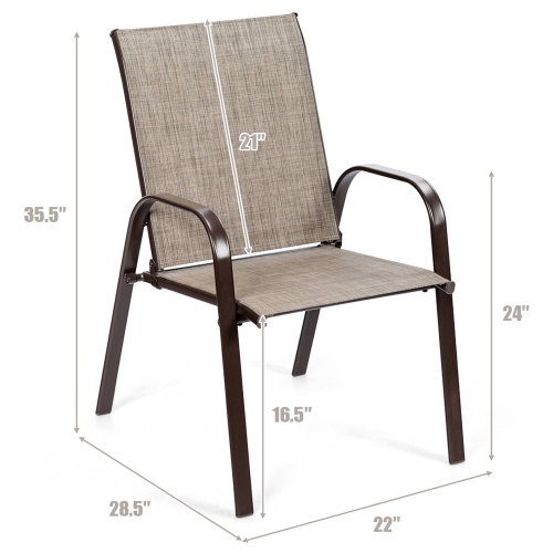Costway 2PCS Patio Chairs Deck Yard W/Armrest