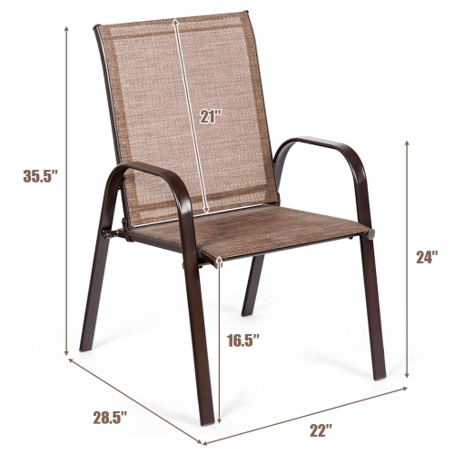 Costway 2PCS Patio Chairs Deck Yard W/Armrest