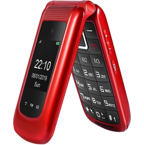 Unlocked 3g Senior Flip Cell Phone Uleway Dual Sim Card Big Button Easy To Use Mobile Phone For Elderly Red Best Buy Canada