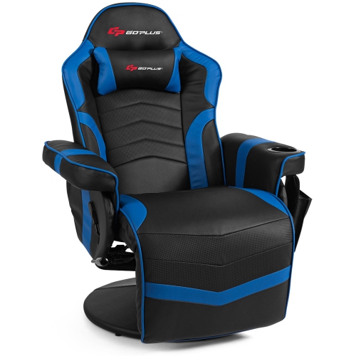 Goplus Massage Gaming Recliner Reclining Racing Chair Swivel