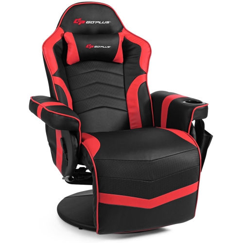 COSTWAY Goplus Massage Gaming Recliner Reclining Racing Chair Swivel