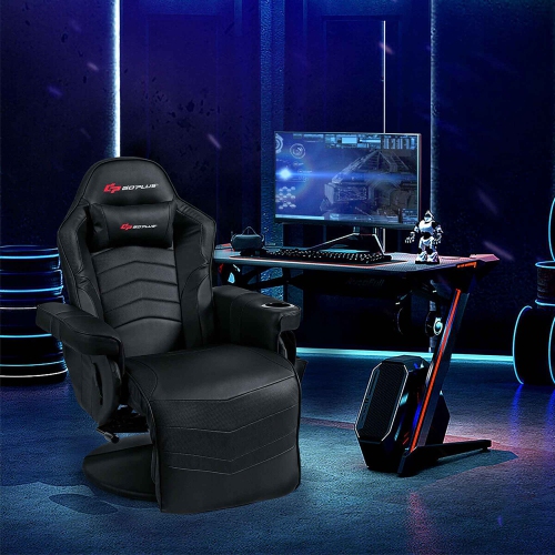 Goplus Massage Gaming Recliner Reclining Racing Chair Swivel