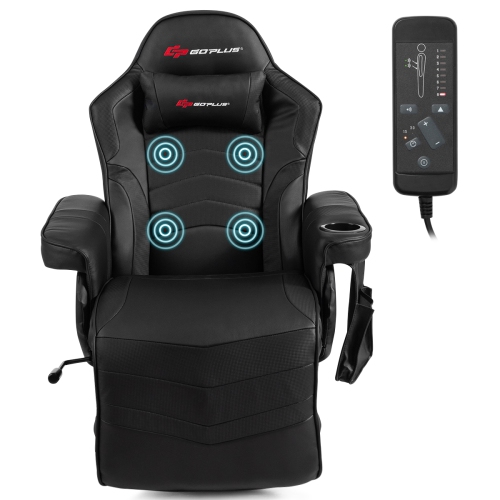 Goplus Massage Gaming Recliner Reclining Racing Chair Swivel