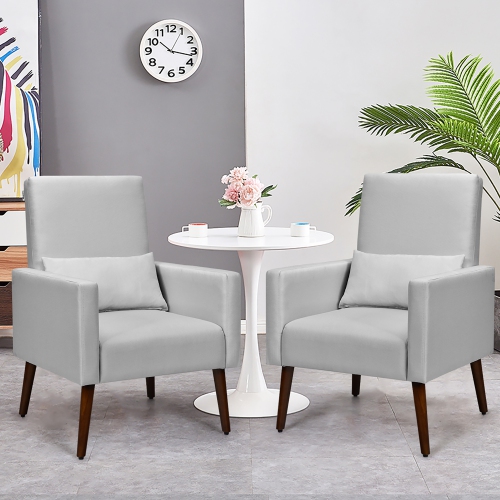 Costway Set of 2 Dual-use Upholstered Rocking Chair w/Pillow