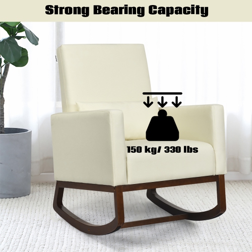 Costway Set of 2 Dual-use Upholstered Rocking Chair w/Pillow
