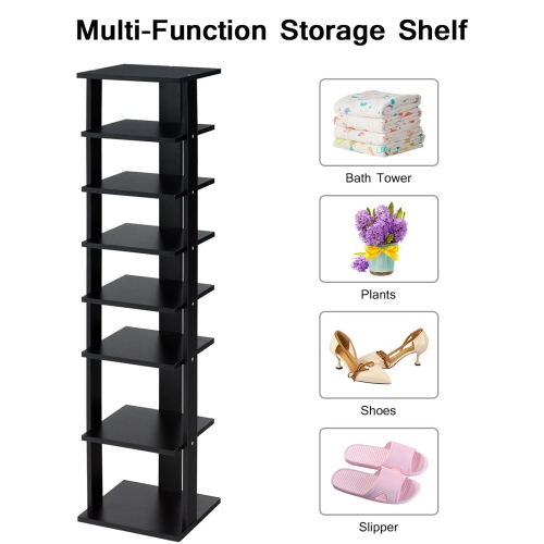Costway Wooden Shoes Storage Stand 7 Tiers Shoe Rack Organizer Multi-shoe Rack Shoebox