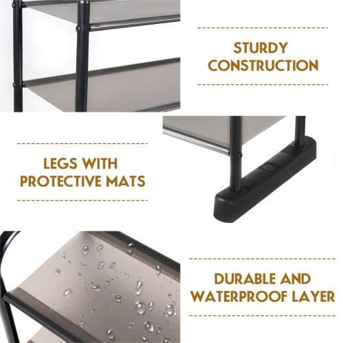 Costway 10-Tier Shoe Rack Space-saving Shoe Organizer W/Metal Frame Tower