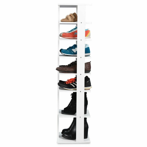 Costway Wooden Shoes Storage Stand 7 Tiers Shoe Rack Organizer Multi-shoe Rack Shoebox