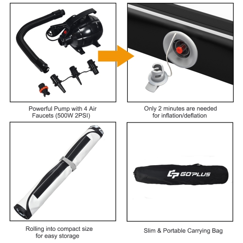 Goplus 10FT Inflatable Gymnastics Tumbling Mat w/ Pump