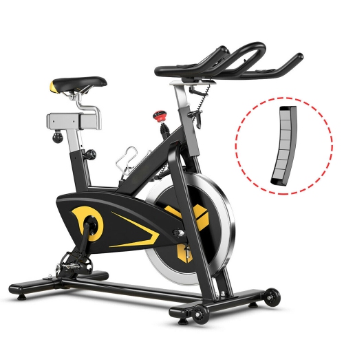 Costway Magnetic Fly-wheel Stationary Cycle Exercise Bike with Quiet Belt Drive Mechanism - Gold