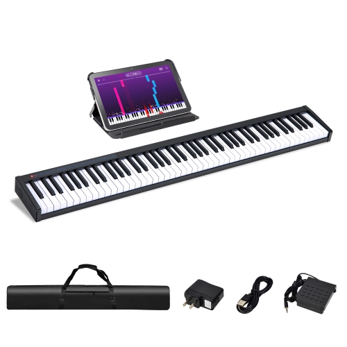Piano numérique portatif à 88 touches de Costway avec pédale forte et bloc d’alimentation et Bluetooth