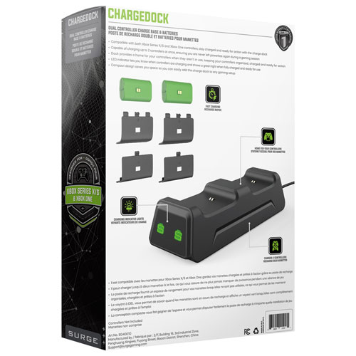 Station de chargement pour deux manettes de Xbox Series X et S/Xbox One de Surge