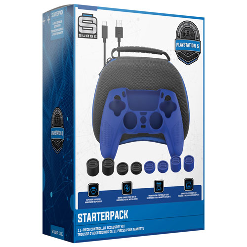 Surge 11-Piece Controller Accessory Starter Kit for PS5 - Blue/Black
