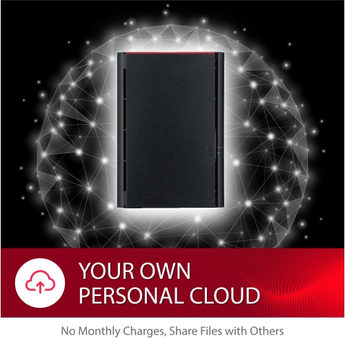 BUFFALO – stockage infonuagique privé à 2 baies de 12 To LinkStation Soho 220 avec disques durs inclus/stockage en réseau NAS/stockage