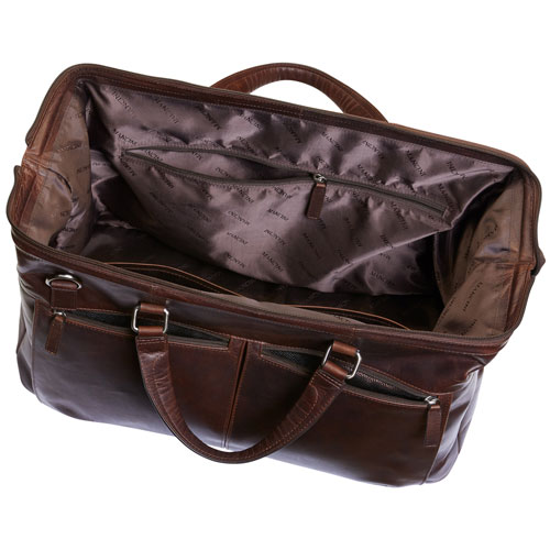 Mancini Buffalo Leather Duffle Bag - Brown