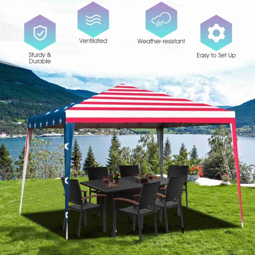 Costway 10'x10' Fodling Pop Up Tent Gazebo Canopy Mesh Sidewall