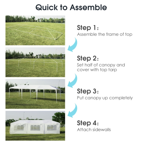 Costway 10'x30' Outdoor Party Wedding Tent Canopy Heavy duty Gazebo