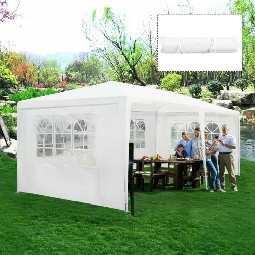Costway 10'x20' Canopy Tent Heavy Duty Wedding Party Tent 4 Sidewalls W/Carry Bag