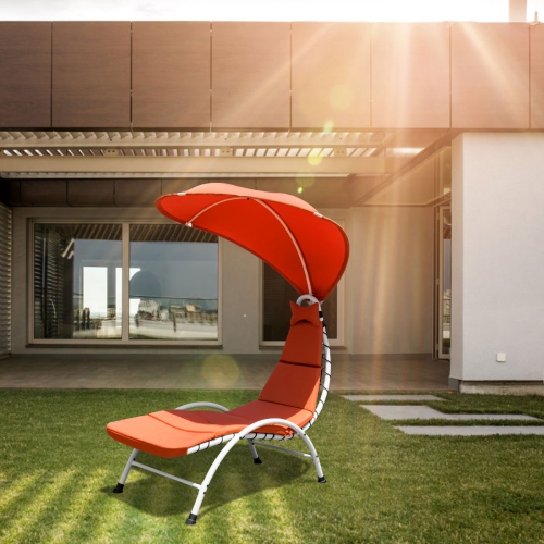 Costway Chaise Lounge Chair with Canopy Hammock Chair with Canopy
