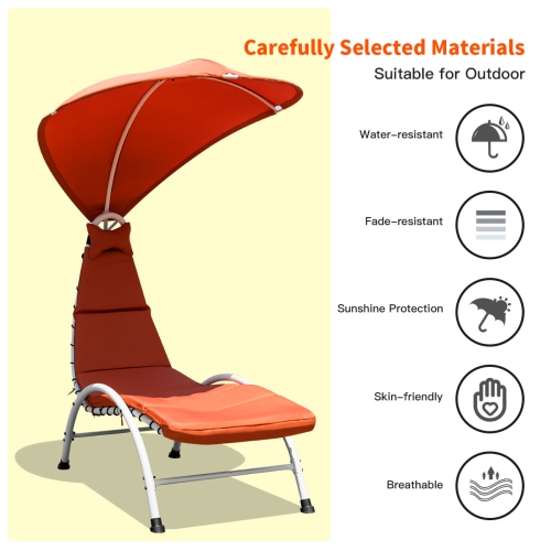 Costway Chaise Lounge Chair with Canopy Hammock Chair with Canopy