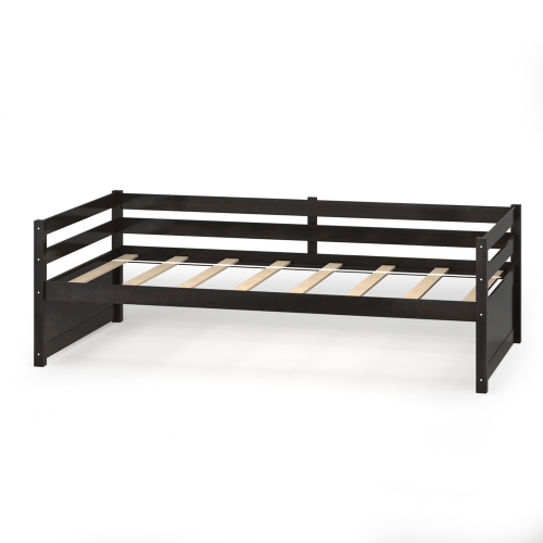Costway Twin Size Trundle Daybed Wooden Slat Support Mattress Platform for Kids